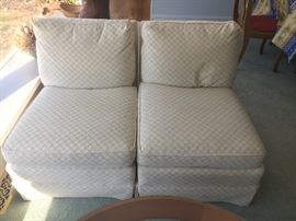 Armless love seat