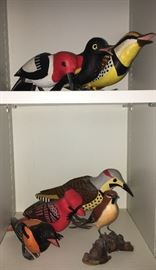 Wooden bird figurines