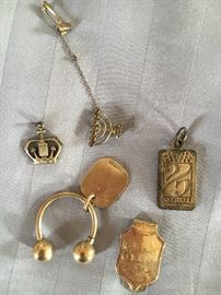 Sterling pieces including a Cartier keychain