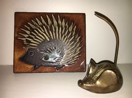 Porcupine on tile little brass friend