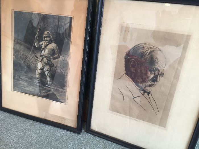 On the right we have an original Hermann Struck etching.