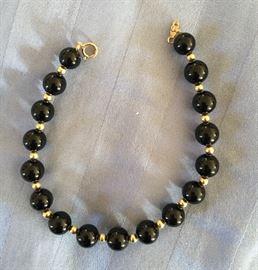 Onyx with gold bead spacers