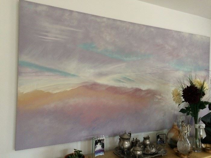 Large 1980's pastel abstract