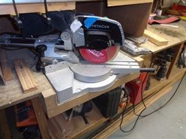 "Hitachi 12 inch power saw."
