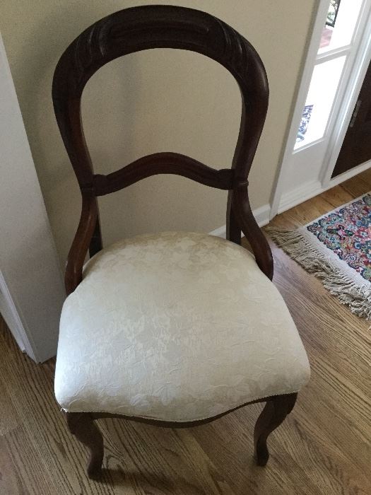 Antique Mahogany Chair with Horse Hair Stuffed Upholstered Seat.