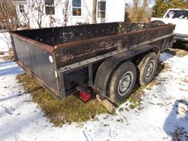 12 FOOT DUAL AXLE UTILITY TRAILER WITH SIDE WALLS  WOOD FLOOR TURN SIGNALS