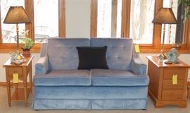 Blue Velvet Loveseat