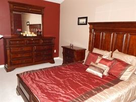 Queen bed and box spring. No mattress.