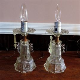 Glass Budoir Lamps