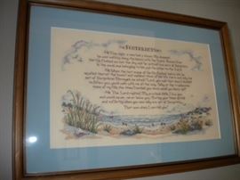 Footprints in the sand framed art