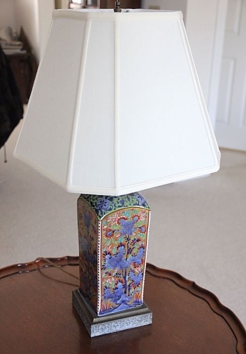 very nice lamp with silk shade