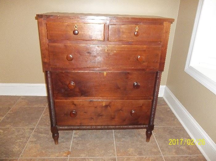 handmade in Guilford or Randolph county 1820's - 1840's walnut and pine chest