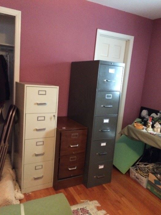 #9 4 drawer file cabinet $20 #10 5 drawer file cabinet $30