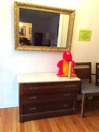 #5 Marble top entry table with 3 drawers 44x18x27 $225
