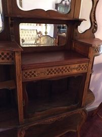 #4 Antique French provincial shelf with mirror back 48x15x84 $575