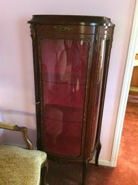 #2 Antique glass front display cabinet made in Spain 24x56 $500