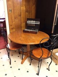 #90 Drop side round table with 2 chairs 42" round $175