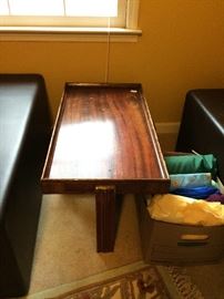 #102 coffee table with stick plank legs 32x17x16 $40
