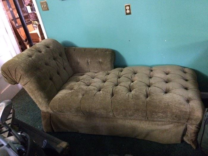 #87 Green Chaise lounge 77x41x36 as is $75