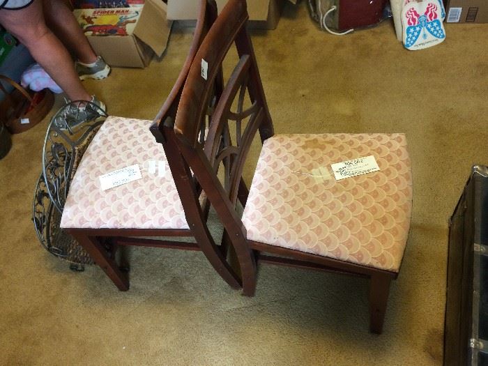 #42 (2) pink dining chairs $30 each