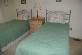 Pair of Twin Painted Iron Headboards