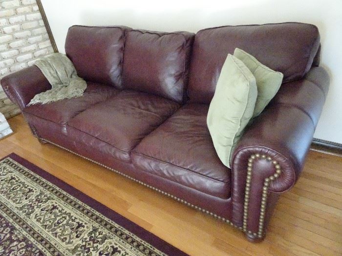 90"L X 38"D X 32"H - Leather Sofa 