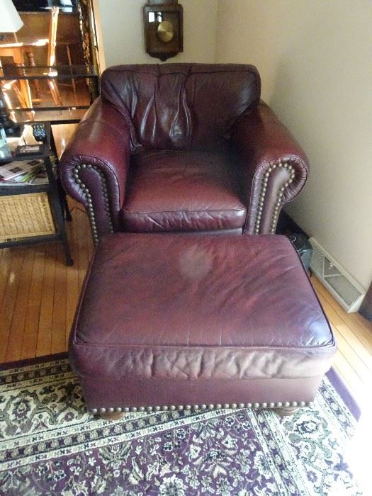 Chair with Ottoman- Chair 41"W X 38"D X 32"H, Ottoman - 23" X 30"