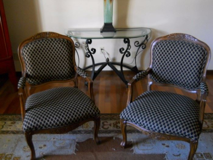 Pair of French Provincial  side chairs pristine