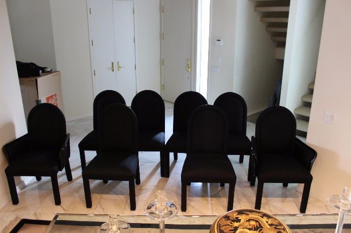 Set of 8 Dining Chairs. 6 side chairs and 2 arm chairs