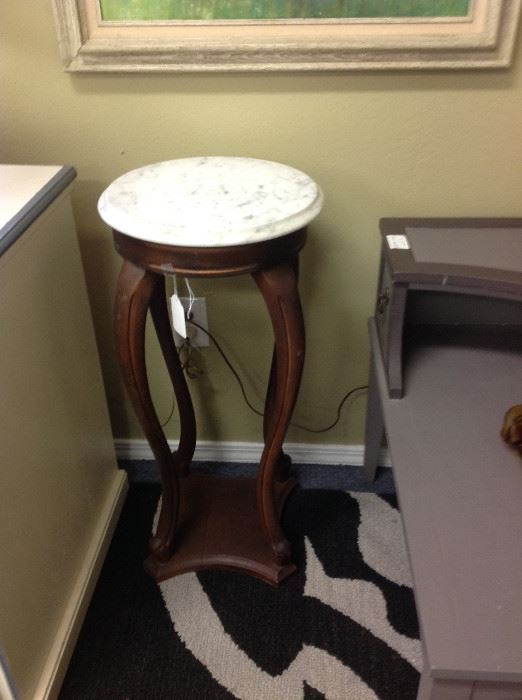 marble top plant stand