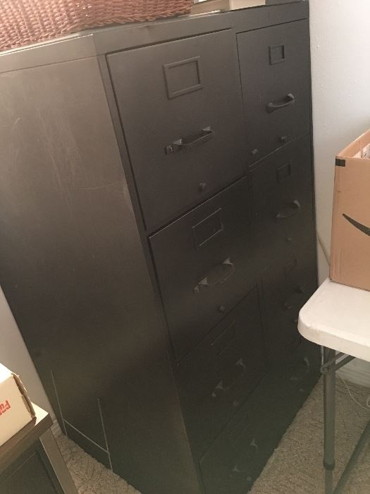 Black filing cabinets