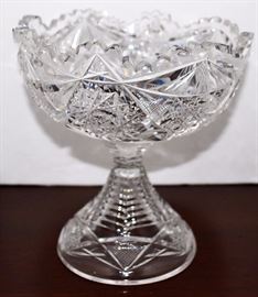 Cut glass compote - this is much prettier in person