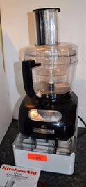 Kitchenaid food processor with box of other attachments
