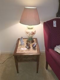 End Table with Decorative Lamp