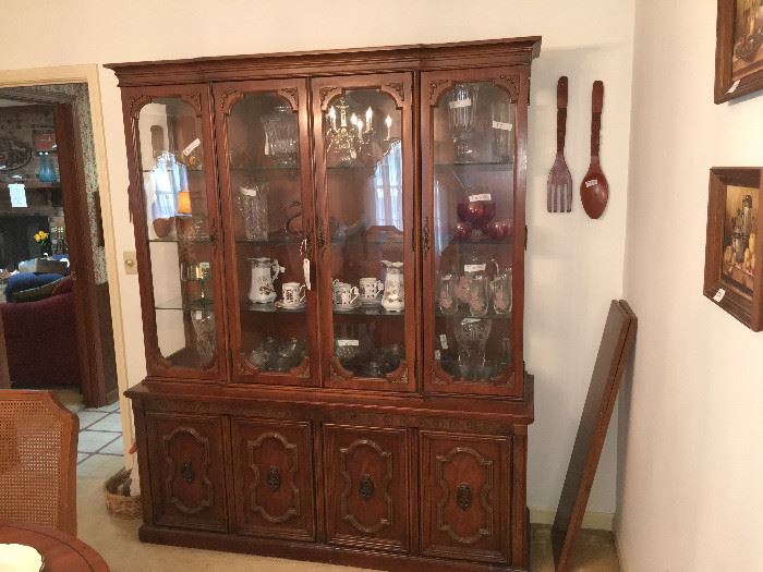 China Cabinet with Entertaining Pieces