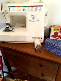 Euro-Pro Portable Sewing Machine...Also A Nice Sewing Cabinet...