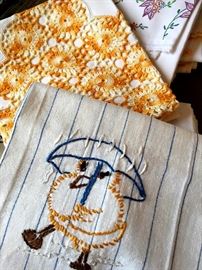 There Are Some Of The Cutest Linens Here...Many Hand Made...