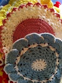 Some Of The Sweetest Hand Made Pot Holders You'll Ever See...I Don't Think They've Ever Been Used...