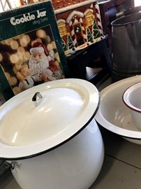 Enamelware...and Christmas Cookie Jars!!...