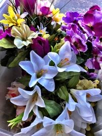 Tubs and Tubs of Like New and New w/Tags Silk Flowers and Bushes...