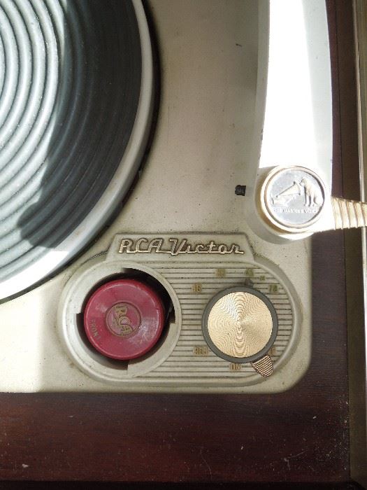 View of RCA Orthophonic console tone and selector