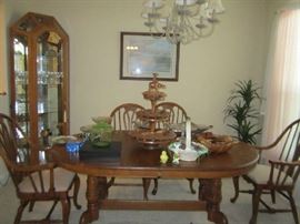 Table with six chairs - curio cabinet