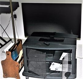 Insignia 32” TV, TV Stand, Magazine Rack