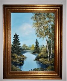 K. E. Scharping Kalamazoo MI Artist Original Acrylic Landscape Painting
