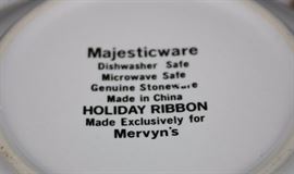 Majestic Ware “Holiday Ribbon” Service for 8