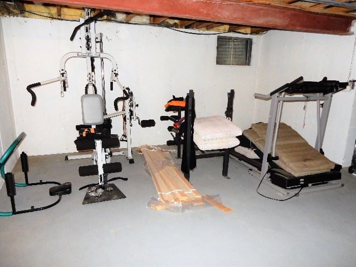 Exercise equipment, These have been taken to the garage for ease of removal and ready for your home.