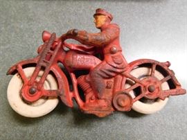 Old Hubley Patrol Cast Iron Motorcycle