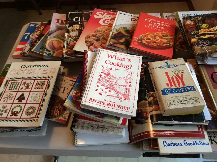 cookbooks galore!!!   Better Homes and Gardens, Betty Crocker, Pillsbury,  Church cookbooks and many more! YUM  YUM