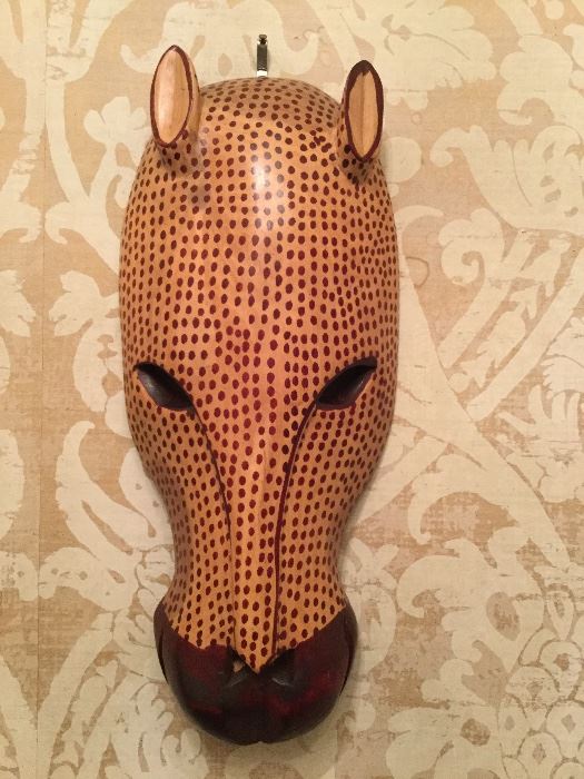 Hand carved wooden mask from Kenya.