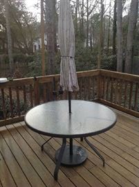 Outdoor Table / Umbrella and Stand $ 70.00